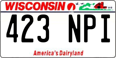 WI license plate 423NPI