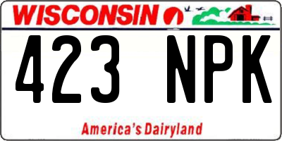 WI license plate 423NPK