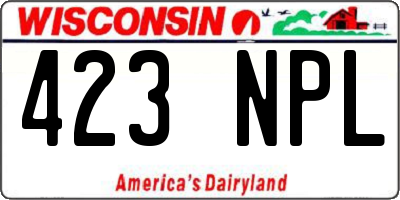 WI license plate 423NPL