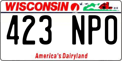 WI license plate 423NPO