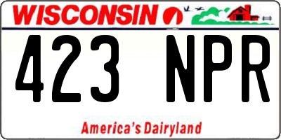 WI license plate 423NPR