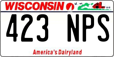 WI license plate 423NPS