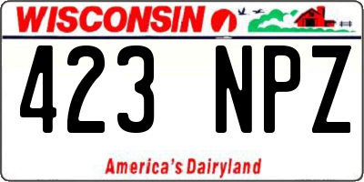 WI license plate 423NPZ