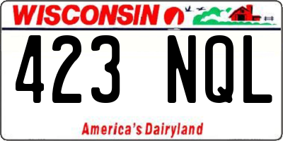 WI license plate 423NQL
