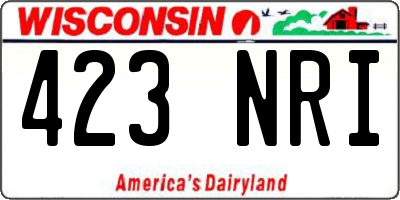 WI license plate 423NRI