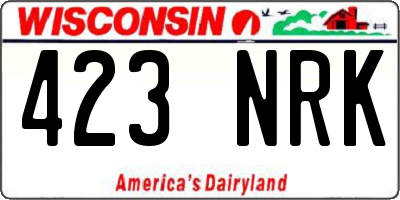 WI license plate 423NRK