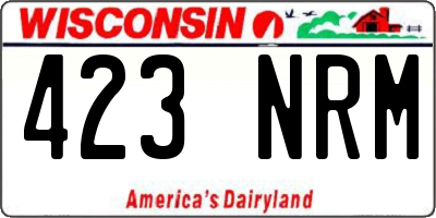 WI license plate 423NRM