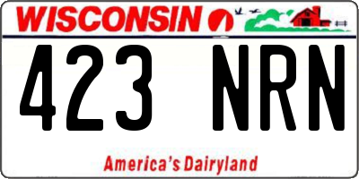 WI license plate 423NRN