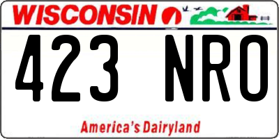WI license plate 423NRO