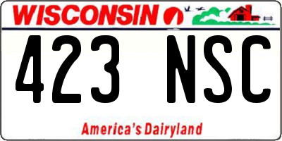WI license plate 423NSC