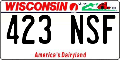 WI license plate 423NSF
