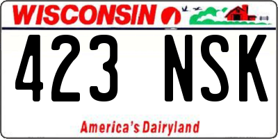 WI license plate 423NSK