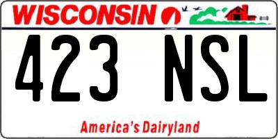 WI license plate 423NSL