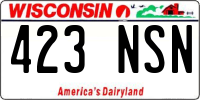 WI license plate 423NSN