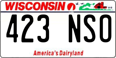WI license plate 423NSO