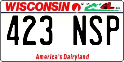 WI license plate 423NSP