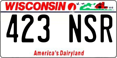 WI license plate 423NSR