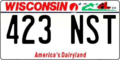WI license plate 423NST