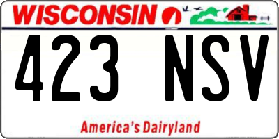 WI license plate 423NSV