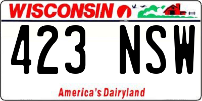 WI license plate 423NSW