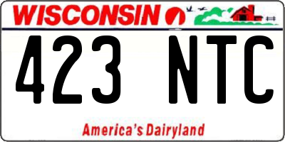 WI license plate 423NTC