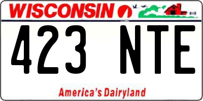 WI license plate 423NTE