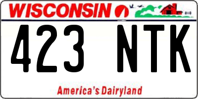 WI license plate 423NTK