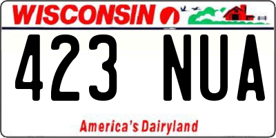 WI license plate 423NUA