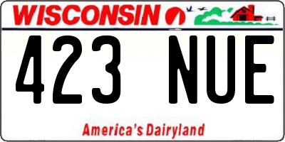 WI license plate 423NUE