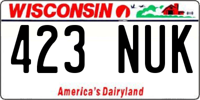 WI license plate 423NUK