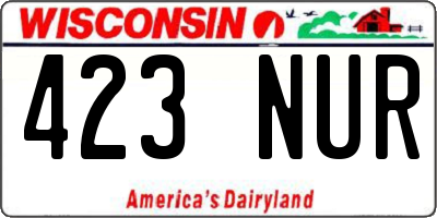 WI license plate 423NUR