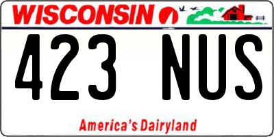 WI license plate 423NUS