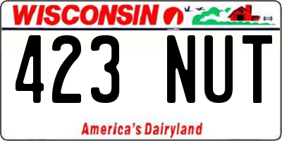 WI license plate 423NUT