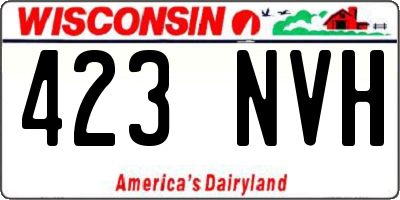 WI license plate 423NVH
