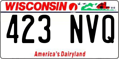 WI license plate 423NVQ