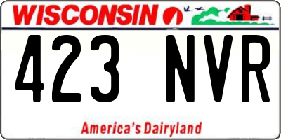 WI license plate 423NVR