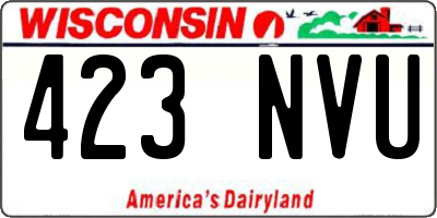 WI license plate 423NVU