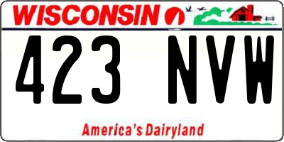 WI license plate 423NVW