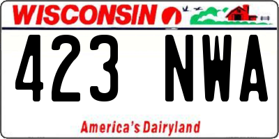 WI license plate 423NWA