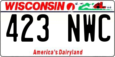 WI license plate 423NWC