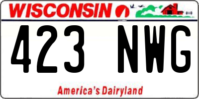 WI license plate 423NWG