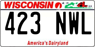WI license plate 423NWL