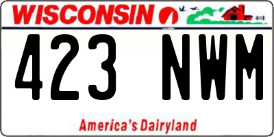 WI license plate 423NWM
