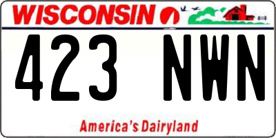 WI license plate 423NWN