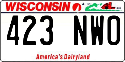 WI license plate 423NWO