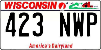 WI license plate 423NWP