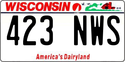 WI license plate 423NWS