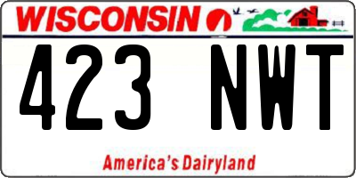 WI license plate 423NWT