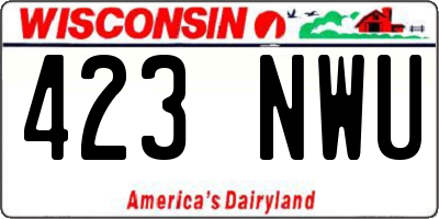 WI license plate 423NWU