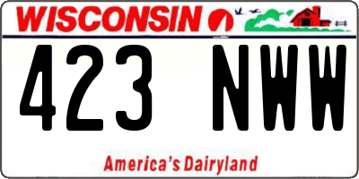WI license plate 423NWW
